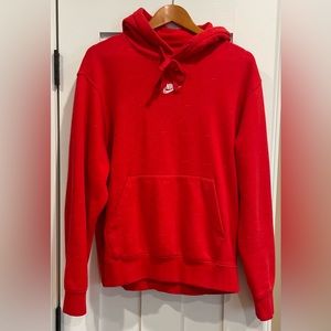 Nike hoodie. Red with awesome Nike Swoosh pattern throughout. Great condition.